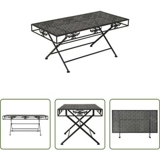 vidaXL vidaXL Tavolo vintage - Tavolino da Salotto Pieghevole Vintage Metallo 100x50x45cm Nero