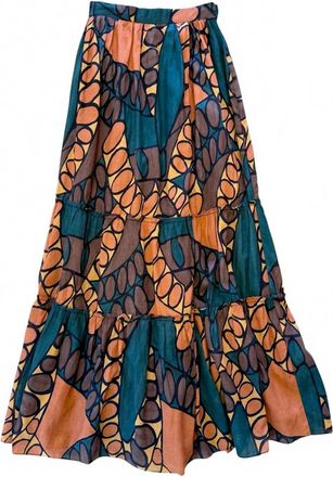 Cleobella Womens Kitty Ankle Skirt In Dark Saguaro Print