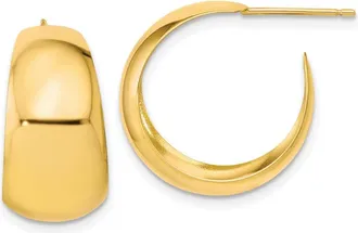 Diamond2Deal 10k Yellow Gold Small Fancy Huggie Hoop Earrings