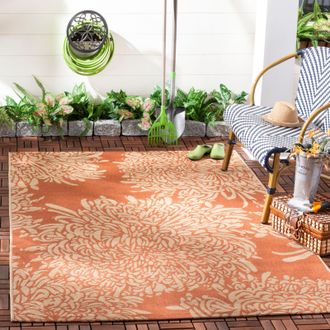 Safavieh Martha Stewart Machine Made Area Rug, Terracotta / Beige Contemporary Style Easy Care