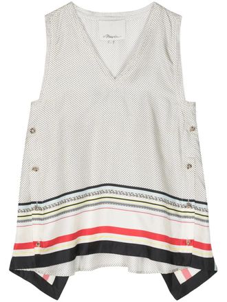 3.1 Phillip Lim NY Liberty sleeveless silk top - IV111 IVORY MULTI