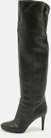 Jimmy Choo London Black Leather Knee Length Boots