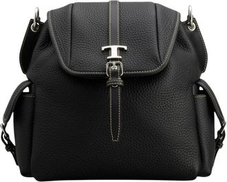 Tod's T Timeless Rugzak - Dames - Rugzakken - Zwart - ONE Size - Leer - Tassen