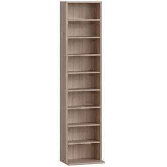 HOMCOM Estanter&iacute;a para cds 33x24x140 cm madera natural