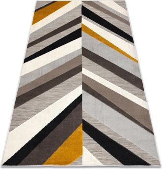 RugsX Tappeto Lisboa 27237655 A Spina Di Pesce Grigio / Giallo Grey 80x150 Cm