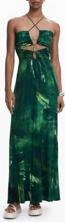 Desigual Cutout Maxi Dress in Green at Nordstrom, Size X-Large