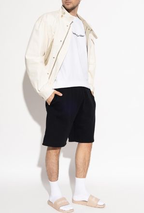 Off-white T-shirt With Embroidered Logo, Mens, White