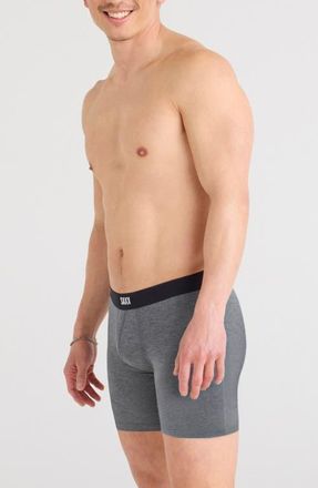 Saxx Vibe Xtra Soft Comfort Boxer Briefs in Dark Grey Heather at Nordstrom, Size X-Large