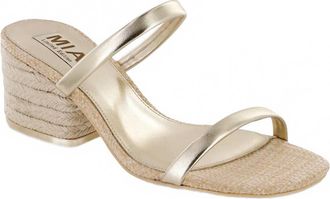 Mia Shoes Womens Isabeli Espadrille Slide Heel Sandal In Gold