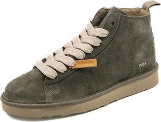 Panchic P001 Enkellaars - Heren - Veterlaarzen - Grijs - 44 EU - Leer - Schoenen