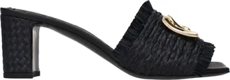 Dolce & Gabbana Black Raffia Platform Womens Sandals