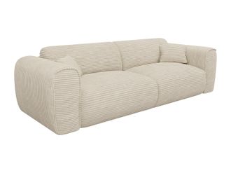 Vente-Unique Sof&aacute; cama de 4 plazas de pana beige POGNIA