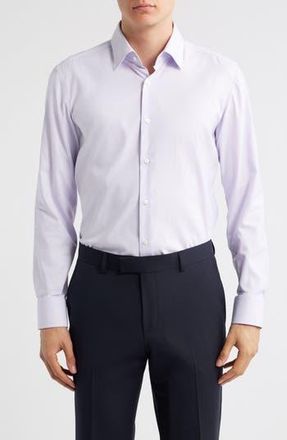 BOSS Hank Kent Slim Fit PerformanceTwill Dress Shirt in Open Purple at Nordstrom Rack, Size 14.5 - R