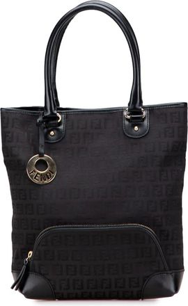 Fendi Borsa tote Chef Shopping in tela con tasca frontale e motivo Zucchino 2000-2010 - Marrone