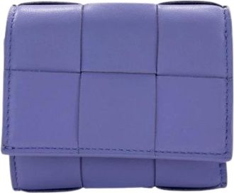 Bottega Veneta Pre-owned Tri-fold Portemonnee - Dames - Vintage Accessoires - Paars - ONE Size - Leer - Vintage