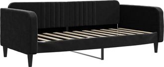 vidaXL Sofá cama sin colchón terciopelo negro 90x190 cm Vidaxl