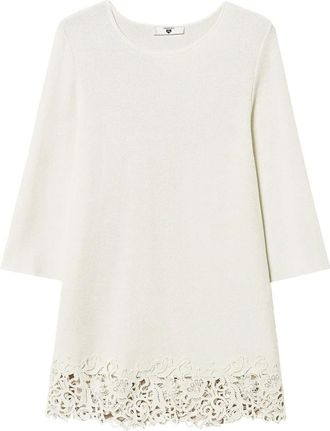 Twin-Set Blusa lunga in pizzo - Bianco
