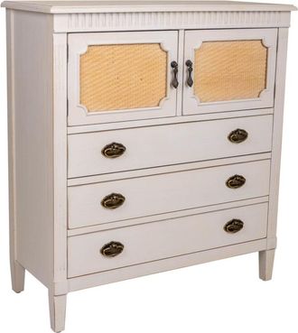 Wanderlust Deco Cómoda de madera blanca 82x36x90