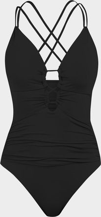 La Blanca Lace-Up One-Piece Swimsuit