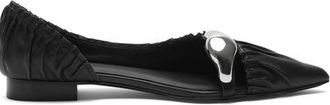 Mani&egrave;re De Voir Celeste Leather Ballet Flats with Hardware in Midnight at Nordstrom, Size 7