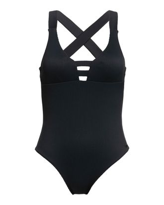 Roxy Badeanzug ROXY Roxy Love Rib Asia, Damen, Gr. XS, grau (anthrazit), Obermaterial: 91% Nylon, 9% Elasthan;, Badeanz&uuml;ge Badeanzug