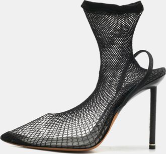 Alexander Wang Black Knit Fabric And Pvc Caden Booties