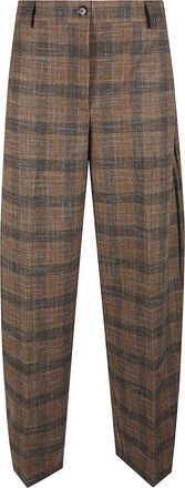Pinko Balbino Tailored Plaid Wool-Blend Straight-Leg Pants