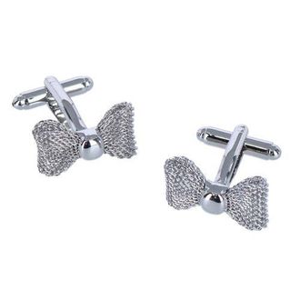 Trafalgar Store Bailey Bow Tie Novelty Cufflinks in Silver at Nordstrom
