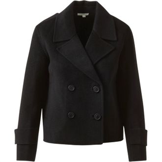 Kinross Cashmere Womens Short Trench Coat In Black