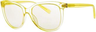 Calvin Klein Gele Transparante Ovale Zonnebril - Heren - Brillen - Geel - ONE Size - Accessoires