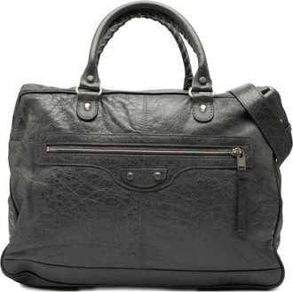 Balenciaga 2017 Lambskin Motocross Classic Briefcase business bag - Black