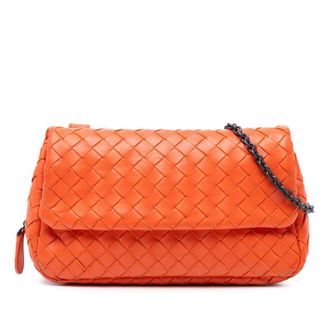 Bottega Veneta Pre-owned Bottega Veneta Mini Nappa Intrecciato Expandable Chain Flap Crossbody Ladies B02949510V