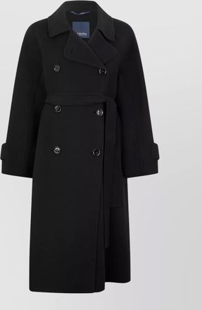 Max Mara wool long double-breasted belted coat
