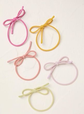 Fat Face FatFace Pink Bow Hair Elastics