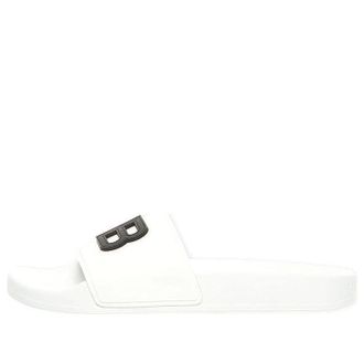 Balenciaga (WMNS) Balenciaga Pool Slides 3D BB Logo White 656434W1S8B9034