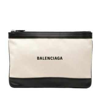 Balenciaga Pre-owned Navy Clip Clutch - - Pre-owned - Donna - Beige - ONE SIZE