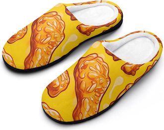 Generic Crispy Fried Chicken Legs Cotton Slippers for Women Indoor Outdoor Slipper Slip-On Memory Foam Home Shoes