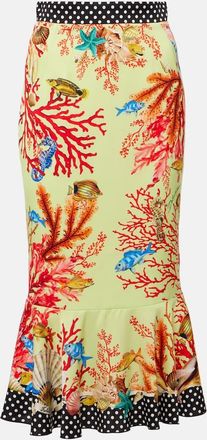Dolce & Gabbana Capri printed silk-blend midi skirt