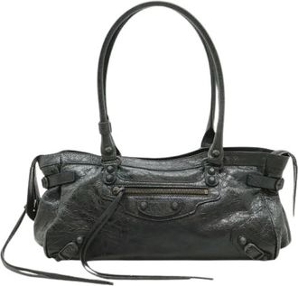 Balenciaga Pre-owned Le City East West Leather 2way Bag - Dames - Vintage Handtas - Zwart - ONE Size - Leer - Vintage