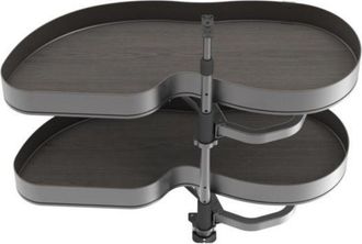 Emuca Emuca Sistema De Rinc&oacute;n Extra&iacute;ble Lake Harmony Para Mueble De Cocina, Izquierda, Altura Regulable, Acero Y Madera, Gris Antracita