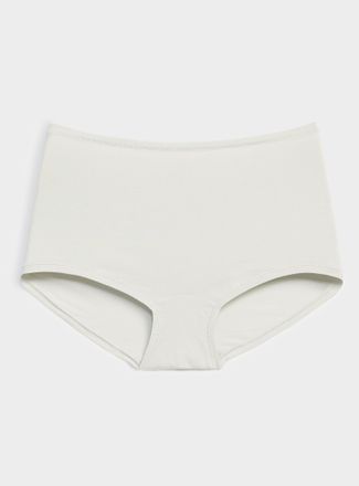 Miiyu Womens Plain high-waist boyshort Cotton