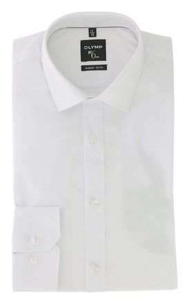 Olymp shirt no 6 six, super slim urban Kent, stretch longarms, with panel seams - White - 17