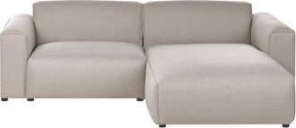 Beliani Left-Hand Corner Sofa Beige Fabric Upholstery Pine Wood Legs 3 Seater Living Room FAABORG