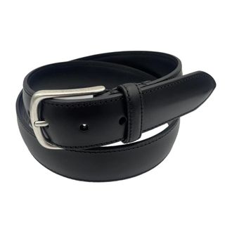 Paolo Vitale Leather Belt with Solid Brass Buckle - unisex - Paolo Vitale - Belts - Black - 110 CM - Accessories