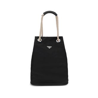 Prada Shoulder Bags, female, Black, Size: ONE SIZE Medium Mariner Re-Nylon Bucket Bag