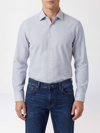 HUGO BOSS Camicia a righe in cotone con colletto alla francese