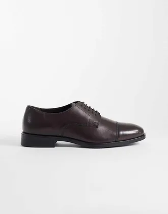 Asos Scarpe derby stringate in pelle marrone