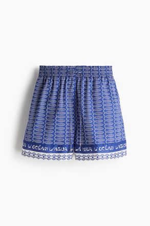 H&M Bedruckte Shorts mit Tunnelzug - Blau/Gemustert