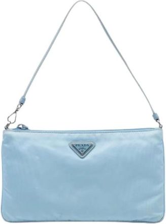 Prada Pre-owned Shoulder Bags, female, Blue, Size: ONE SIZE Pre-owned Vintage Nylon Shoulder Bag