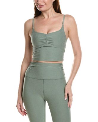 Beyond Yoga Spacedye Raise The Barre Shirred Cropped Tank Top